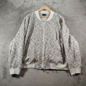 Lane Bryant Jacket Women's 24 White & Black Quilted‎ Bomber